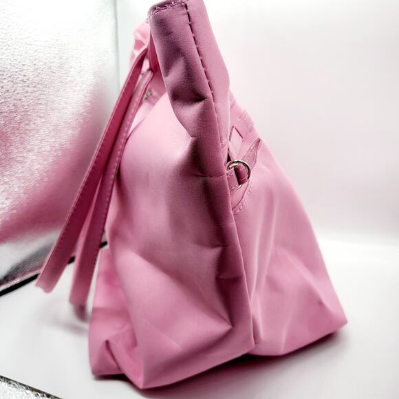 TEXAS Bubble Gum Pink Rhinestone Nylon Double Handle Satchel Tote Bag Unbranded - Picture 4 of 12